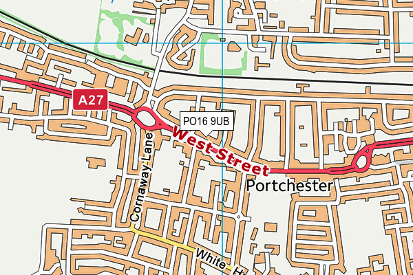 PO16 9UB map - OS VectorMap District (Ordnance Survey) PO16 9UB map - OS VectorMap District (Ordnance Survey)
