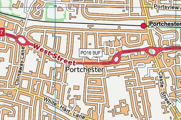 PO16 9UF map - OS VectorMap District (Ordnance Survey)
