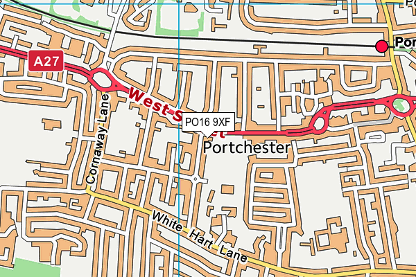 PO16 9XF map - OS VectorMap District (Ordnance Survey) PO16 9XF map - OS VectorMap District (Ordnance Survey)