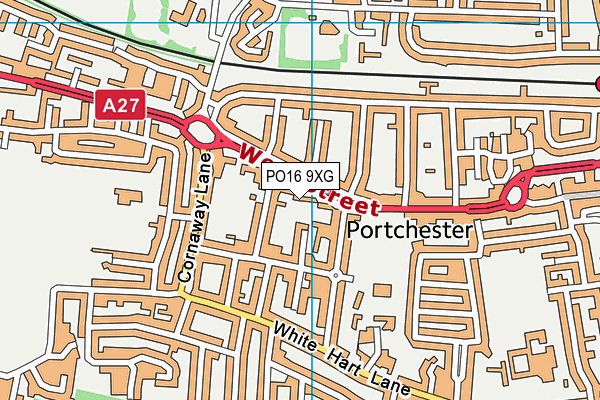 PO16 9XG map - OS VectorMap District (Ordnance Survey) PO16 9XG map - OS VectorMap District (Ordnance Survey)