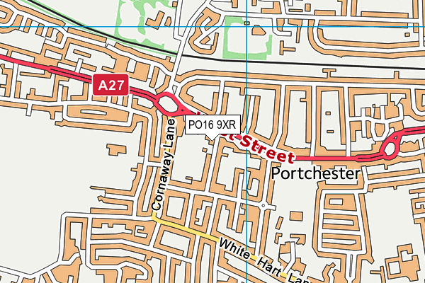 PO16 9XR map - OS VectorMap District (Ordnance Survey) PO16 9XR map - OS VectorMap District (Ordnance Survey)