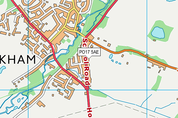 PO17 5AE map - OS VectorMap District (Ordnance Survey) PO17 5AE map - OS VectorMap District (Ordnance Survey)