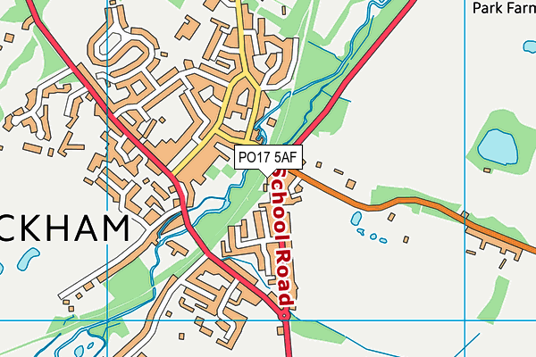 PO17 5AF map - OS VectorMap District (Ordnance Survey)