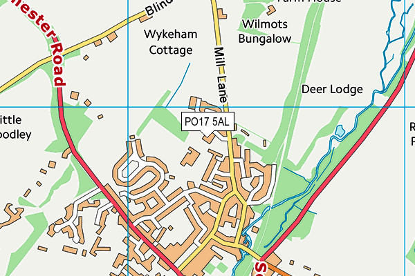 PO17 5AL map - OS VectorMap District (Ordnance Survey) PO17 5AL map - OS VectorMap District (Ordnance Survey)