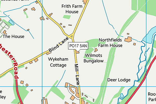 PO17 5AN map - OS VectorMap District (Ordnance Survey) PO17 5AN map - OS VectorMap District (Ordnance Survey)