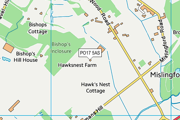 PO17 5AS map - OS VectorMap District (Ordnance Survey)