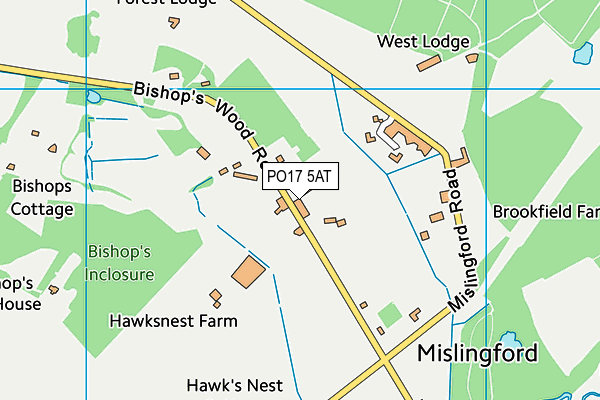 PO17 5AT map - OS VectorMap District (Ordnance Survey) PO17 5AT map - OS VectorMap District (Ordnance Survey)