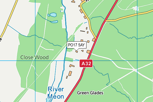 PO17 5AY map - OS VectorMap District (Ordnance Survey) PO17 5AY map - OS VectorMap District (Ordnance Survey)