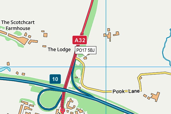 PO17 5BJ map - OS VectorMap District (Ordnance Survey) PO17 5BJ map - OS VectorMap District (Ordnance Survey)