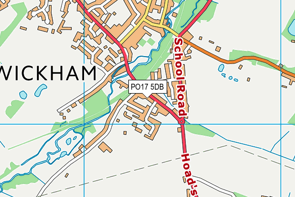 PO17 5DB map - OS VectorMap District (Ordnance Survey)