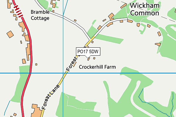 PO17 5DW map - OS VectorMap District (Ordnance Survey) PO17 5DW map - OS VectorMap District (Ordnance Survey)