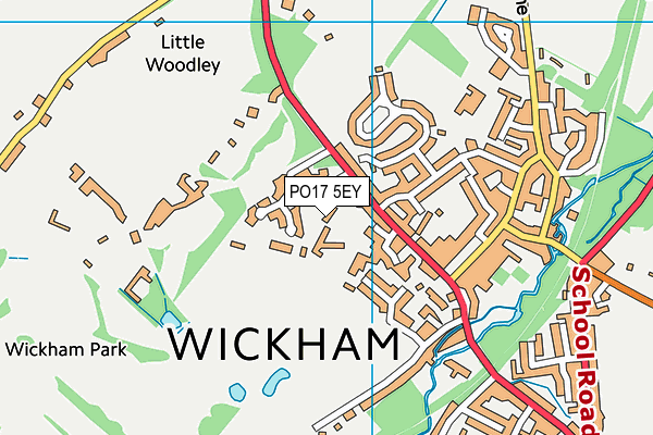 PO17 5EY map - OS VectorMap District (Ordnance Survey) PO17 5EY map - OS VectorMap District (Ordnance Survey)