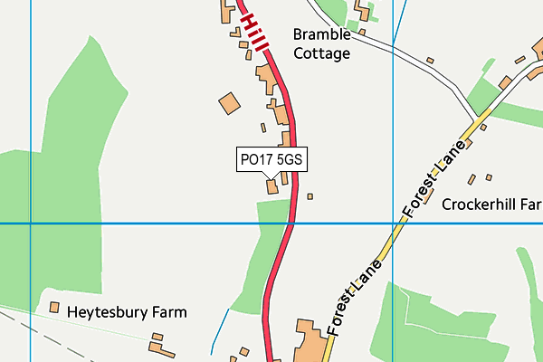 PO17 5GS map - OS VectorMap District (Ordnance Survey) PO17 5GS map - OS VectorMap District (Ordnance Survey)