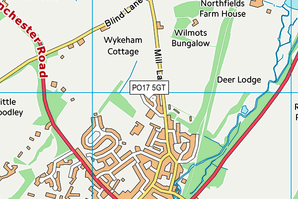 PO17 5GT map - OS VectorMap District (Ordnance Survey) PO17 5GT map - OS VectorMap District (Ordnance Survey)