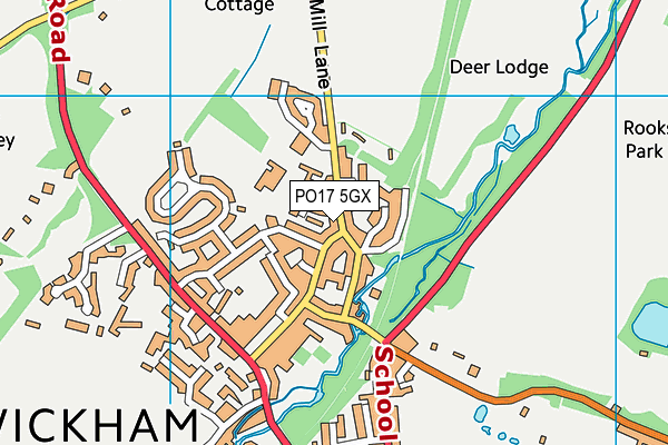 PO17 5GX map - OS VectorMap District (Ordnance Survey)