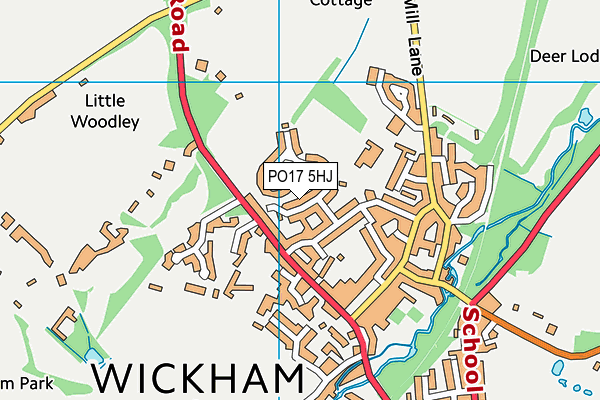 PO17 5HJ map - OS VectorMap District (Ordnance Survey) PO17 5HJ map - OS VectorMap District (Ordnance Survey)