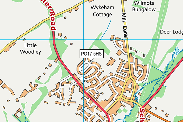 PO17 5HS map - OS VectorMap District (Ordnance Survey) PO17 5HS map - OS VectorMap District (Ordnance Survey)