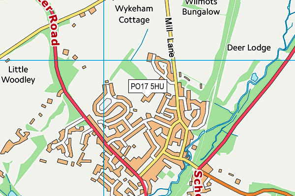 PO17 5HU map - OS VectorMap District (Ordnance Survey) PO17 5HU map - OS VectorMap District (Ordnance Survey)