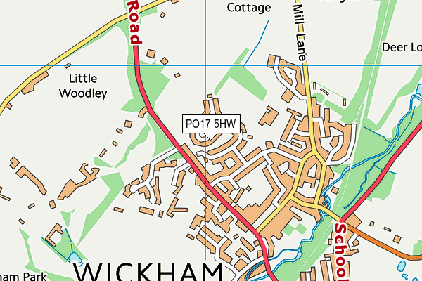 PO17 5HW map - OS VectorMap District (Ordnance Survey) PO17 5HW map - OS VectorMap District (Ordnance Survey)