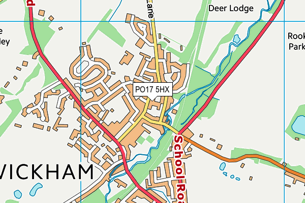 PO17 5HX map - OS VectorMap District (Ordnance Survey) PO17 5HX map - OS VectorMap District (Ordnance Survey)