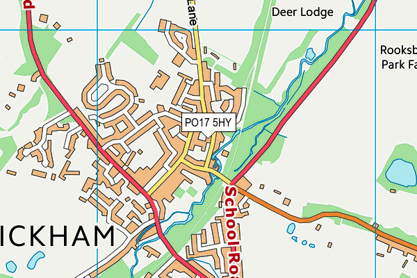 PO17 5HY map - OS VectorMap District (Ordnance Survey) PO17 5HY map - OS VectorMap District (Ordnance Survey)