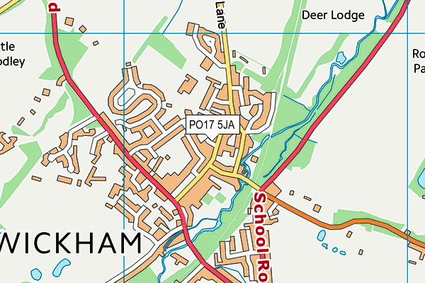 PO17 5JA map - OS VectorMap District (Ordnance Survey) PO17 5JA map - OS VectorMap District (Ordnance Survey)