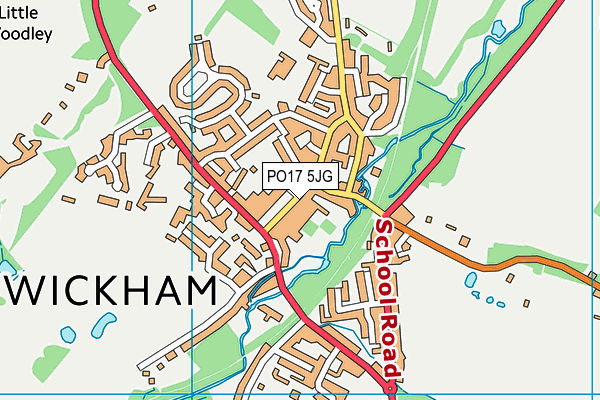 PO17 5JG map - OS VectorMap District (Ordnance Survey)