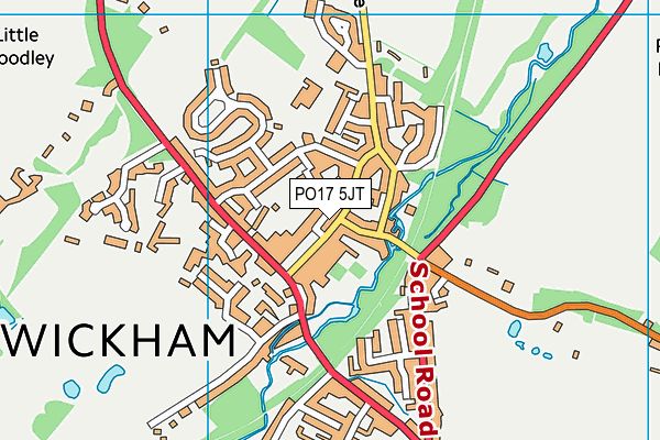 PO17 5JT map - OS VectorMap District (Ordnance Survey) PO17 5JT map - OS VectorMap District (Ordnance Survey)