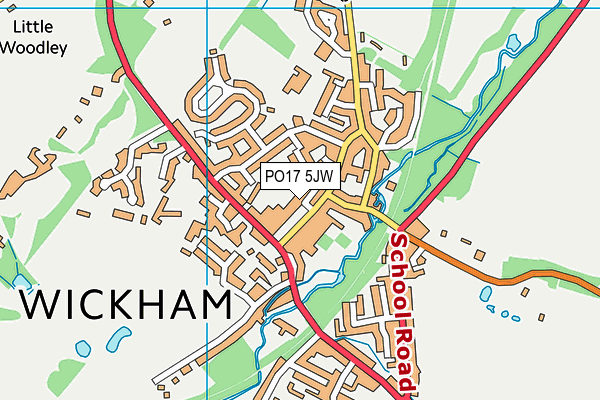 PO17 5JW map - OS VectorMap District (Ordnance Survey) PO17 5JW map - OS VectorMap District (Ordnance Survey)