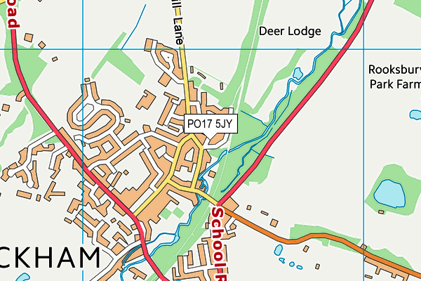 PO17 5JY map - OS VectorMap District (Ordnance Survey) PO17 5JY map - OS VectorMap District (Ordnance Survey)