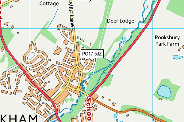 PO17 5JZ map - OS VectorMap District (Ordnance Survey) PO17 5JZ map - OS VectorMap District (Ordnance Survey)