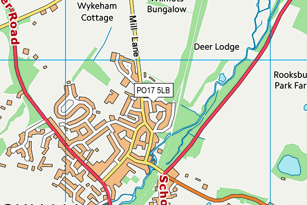 PO17 5LB map - OS VectorMap District (Ordnance Survey) PO17 5LB map - OS VectorMap District (Ordnance Survey)