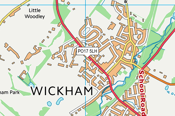 PO17 5LH map - OS VectorMap District (Ordnance Survey)