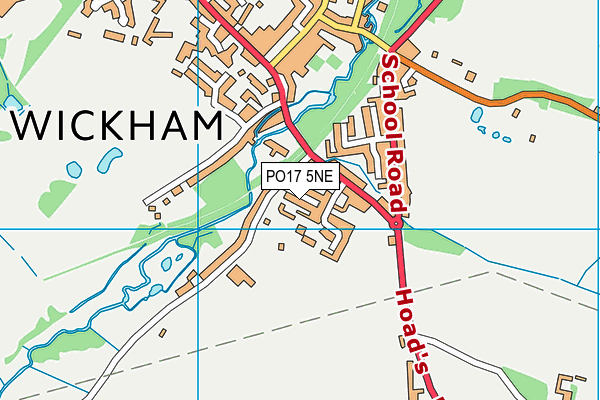 PO17 5NE map - OS VectorMap District (Ordnance Survey) PO17 5NE map - OS VectorMap District (Ordnance Survey)
