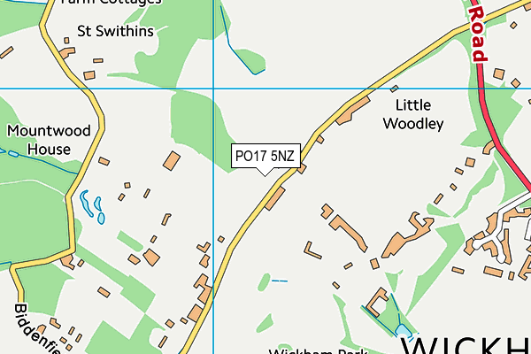 PO17 5NZ map - OS VectorMap District (Ordnance Survey) PO17 5NZ map - OS VectorMap District (Ordnance Survey)