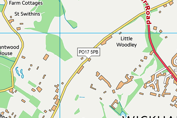 PO17 5PB map - OS VectorMap District (Ordnance Survey)