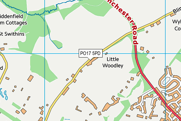 PO17 5PD map - OS VectorMap District (Ordnance Survey)