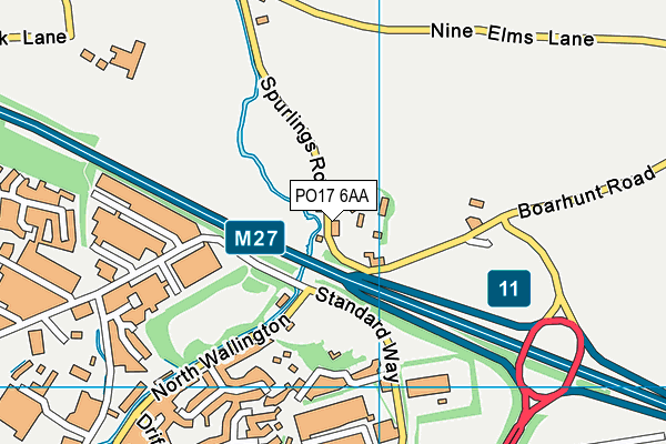 PO17 6AA map - OS VectorMap District (Ordnance Survey) PO17 6AA map - OS VectorMap District (Ordnance Survey)