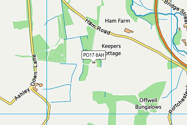 PO17 6AH map - OS VectorMap District (Ordnance Survey) PO17 6AH map - OS VectorMap District (Ordnance Survey)