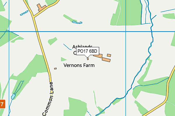 PO17 6BD map - OS VectorMap District (Ordnance Survey) PO17 6BD map - OS VectorMap District (Ordnance Survey)
