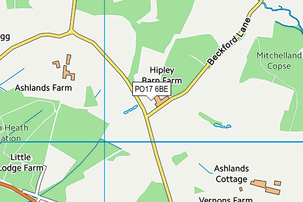 PO17 6BE map - OS VectorMap District (Ordnance Survey) PO17 6BE map - OS VectorMap District (Ordnance Survey)