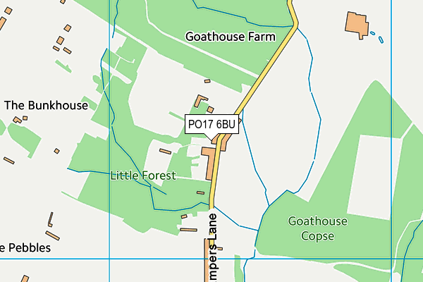 PO17 6BU map - OS VectorMap District (Ordnance Survey) PO17 6BU map - OS VectorMap District (Ordnance Survey)