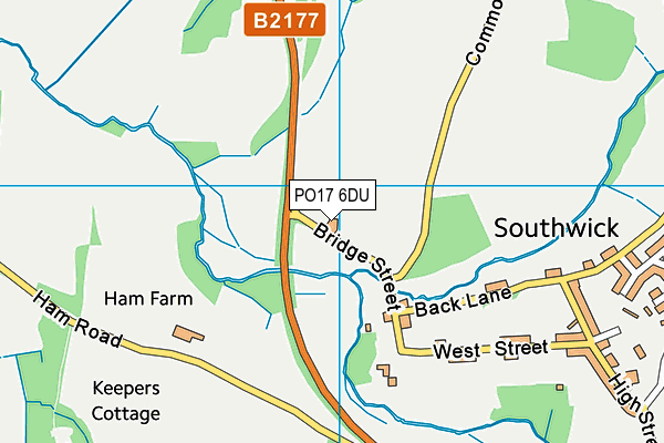 PO17 6DU map - OS VectorMap District (Ordnance Survey) PO17 6DU map - OS VectorMap District (Ordnance Survey)