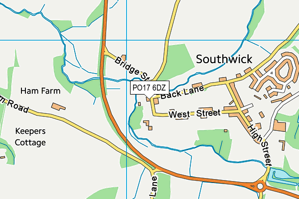 PO17 6DZ map - OS VectorMap District (Ordnance Survey) PO17 6DZ map - OS VectorMap District (Ordnance Survey)