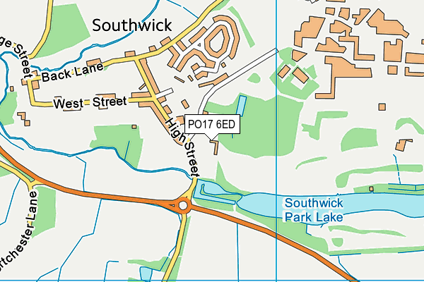 PO17 6ED map - OS VectorMap District (Ordnance Survey) PO17 6ED map - OS VectorMap District (Ordnance Survey)