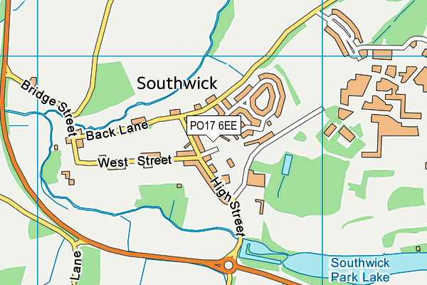 PO17 6EE map - OS VectorMap District (Ordnance Survey)