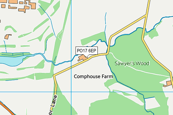 PO17 6EP map - OS VectorMap District (Ordnance Survey) PO17 6EP map - OS VectorMap District (Ordnance Survey)