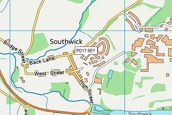 PO17 6EY map - OS VectorMap District (Ordnance Survey) PO17 6EY map - OS VectorMap District (Ordnance Survey)