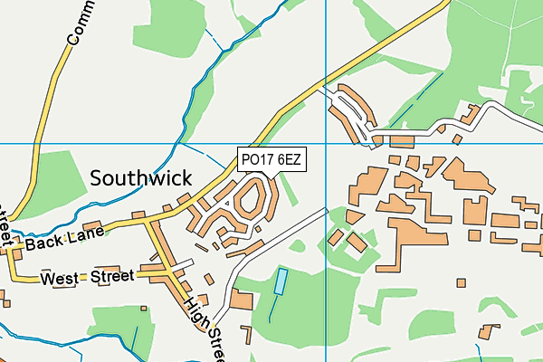 PO17 6EZ map - OS VectorMap District (Ordnance Survey) PO17 6EZ map - OS VectorMap District (Ordnance Survey)