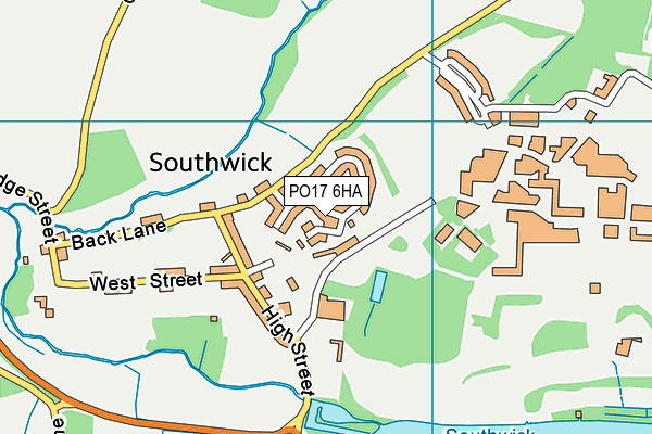 PO17 6HA map - OS VectorMap District (Ordnance Survey) PO17 6HA map - OS VectorMap District (Ordnance Survey)